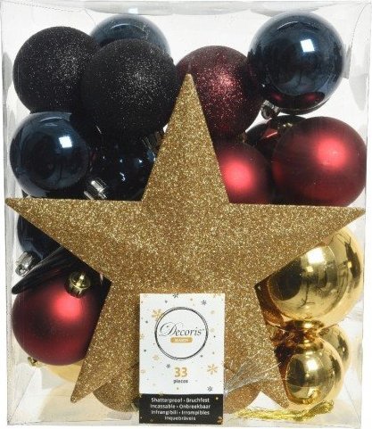 Kaemingk Zestaw bombek choinkowych ze szpicem 33 szt.