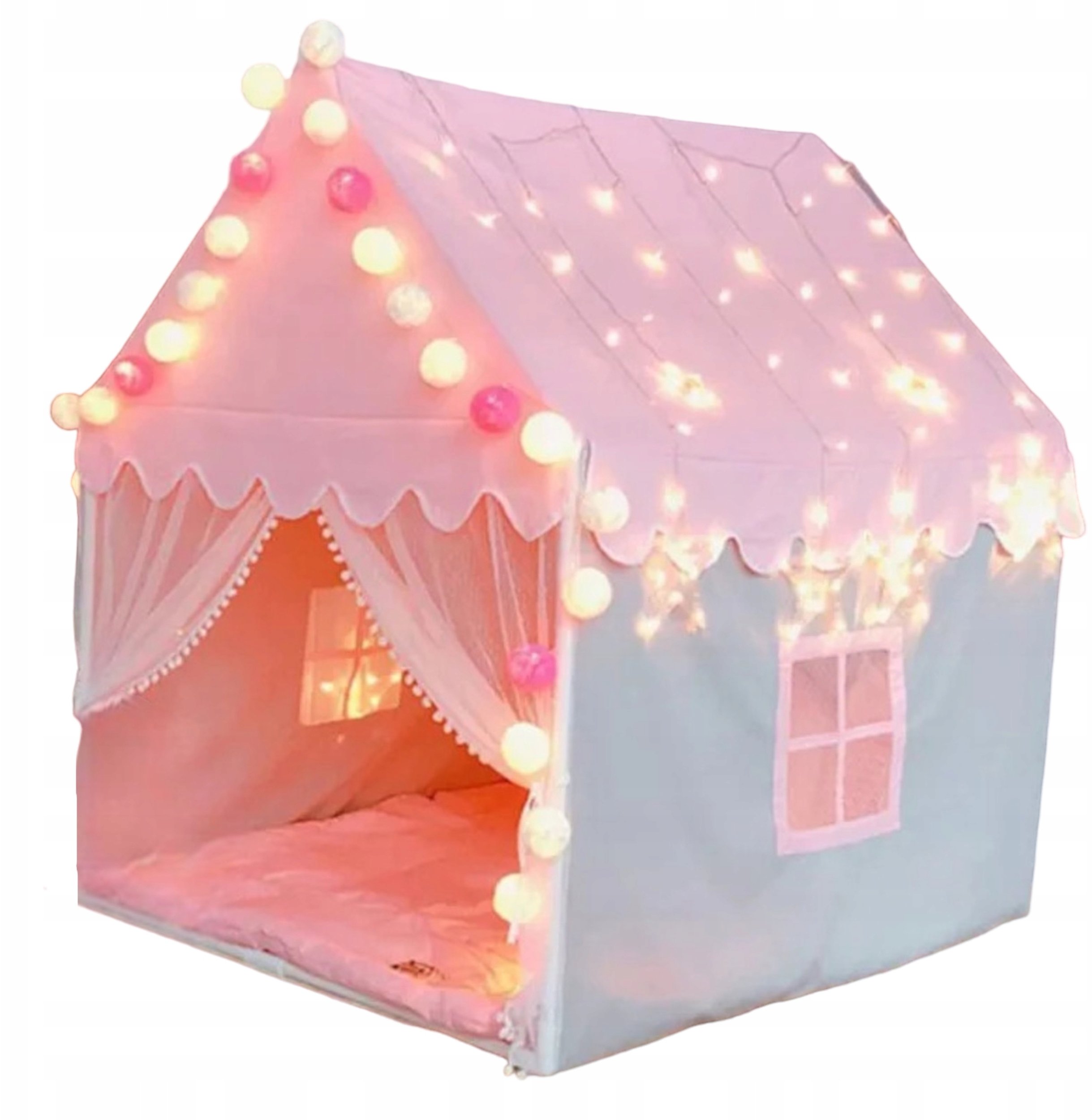 LUXMA Namiot domek z podłogą z lampkami i oknem DL029