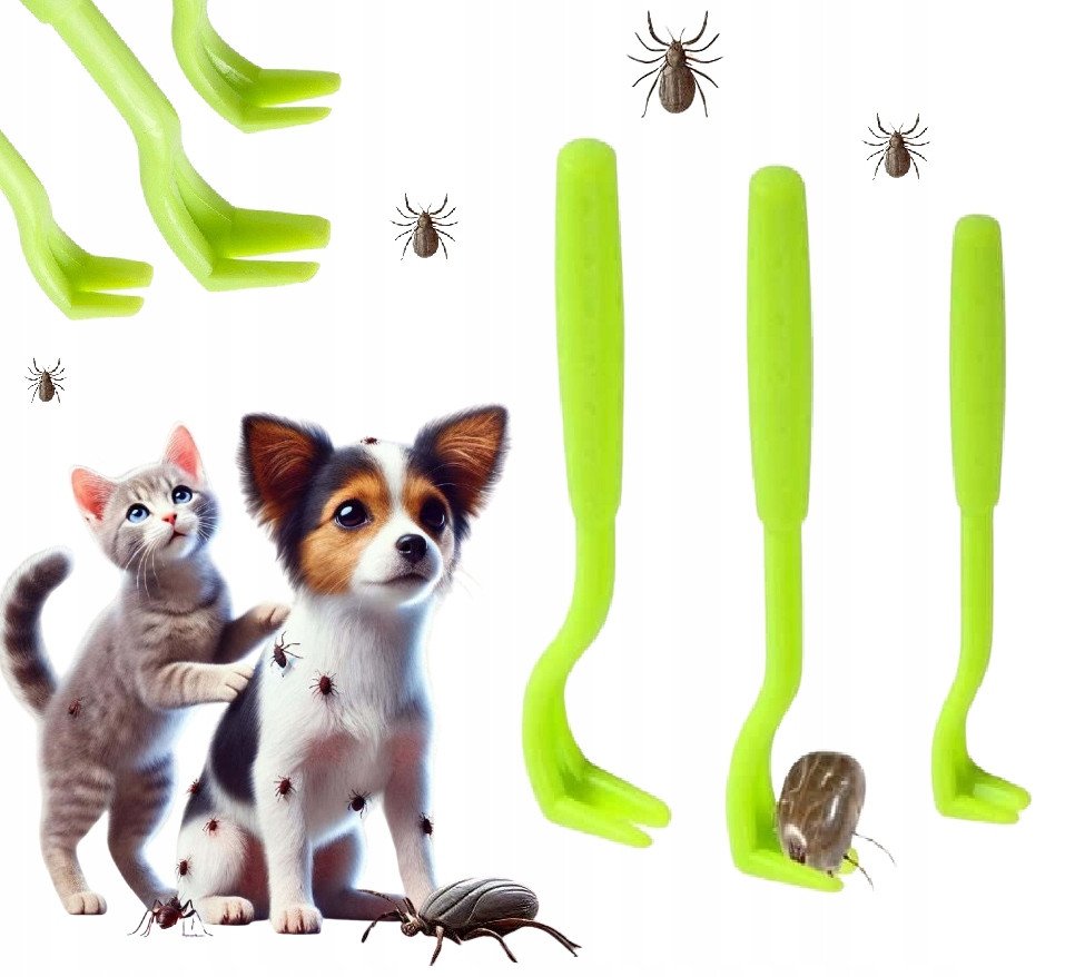 Łapki na kleszcze haczyki zestaw trzech narzędzi do usuwania kleszczy