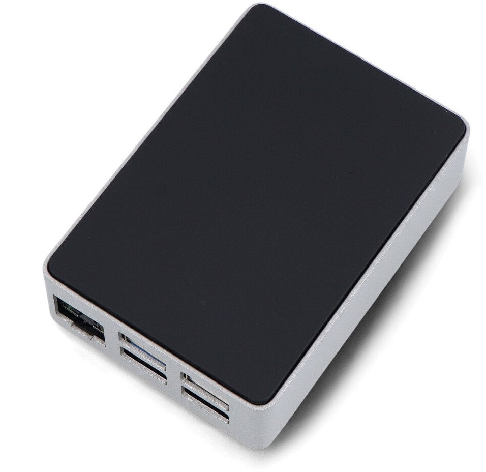 Obudowa do Raspberry Pi 5 - aluminiowa - srebrno-czarna - Flirc}