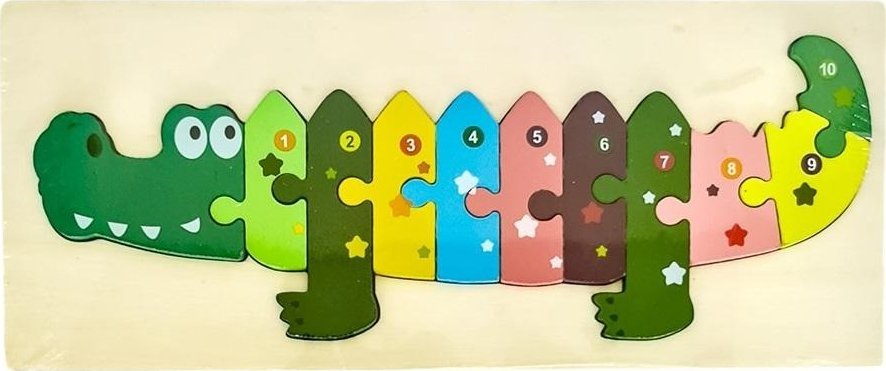 Puzzle drewniane kids z cyframi Krokodyl