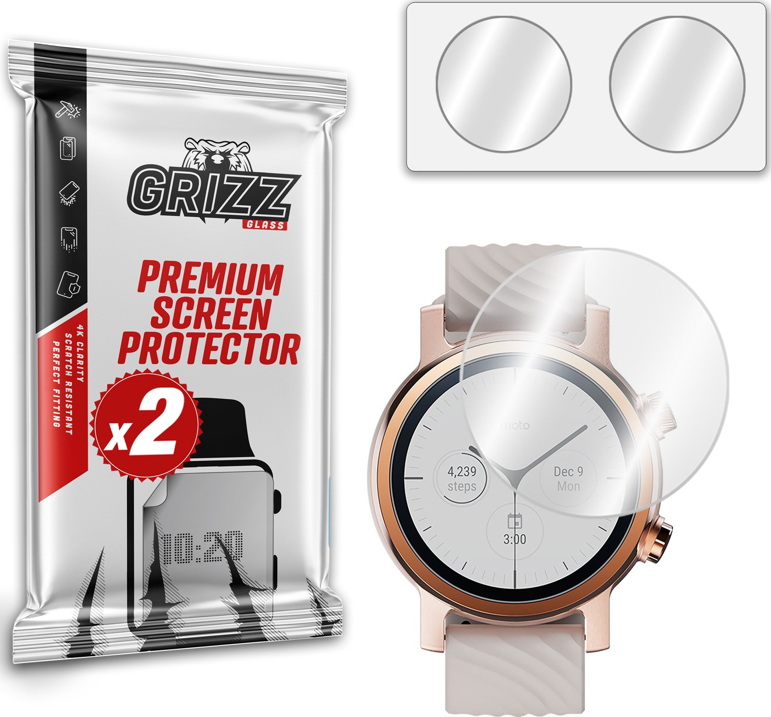 GrizzGlass Szkło hybrydowe GrizzGlass HybridGlass do Motorola Moto Watch 150