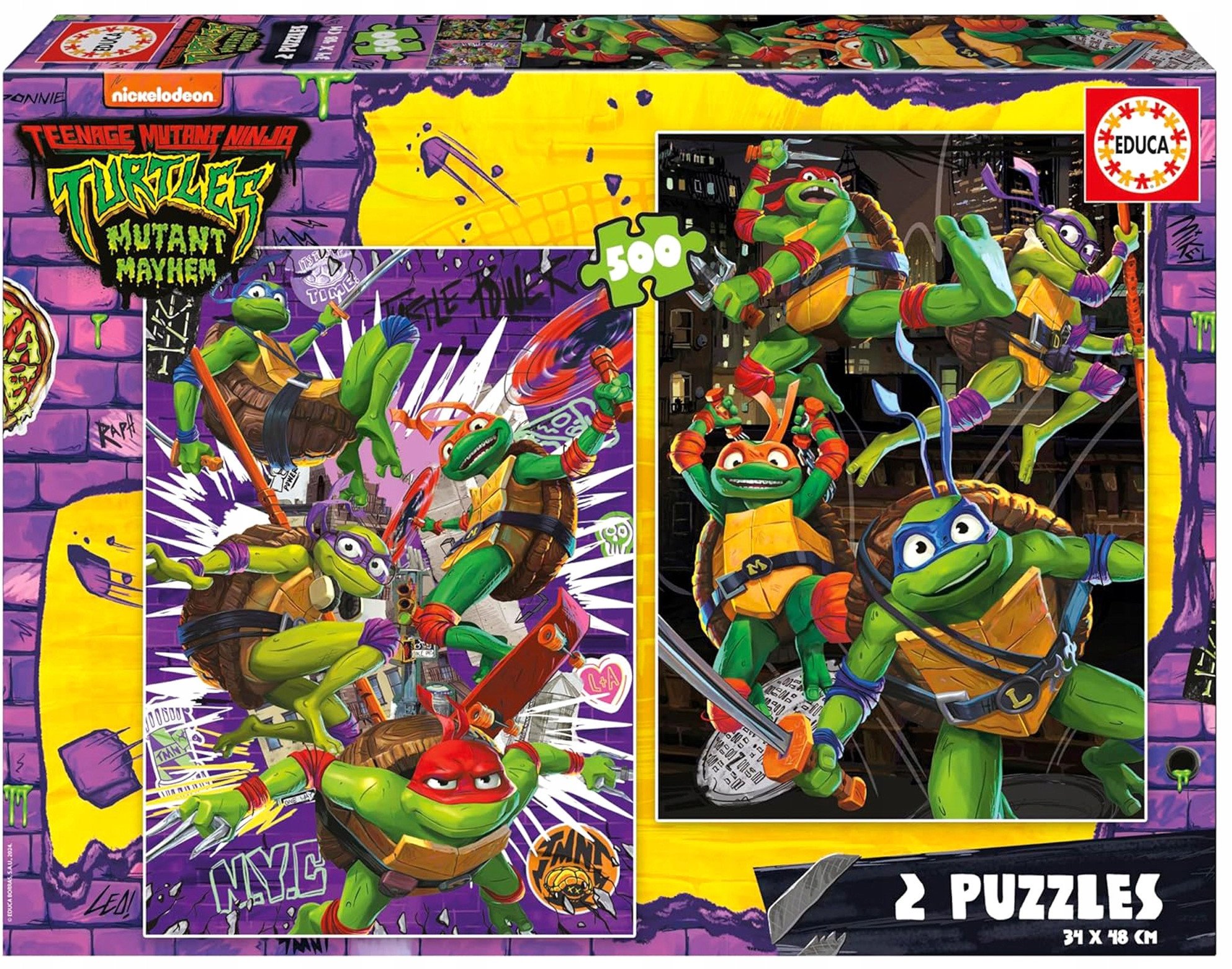 Puzzle 2x500 Wojownicze Żółwie Ninja