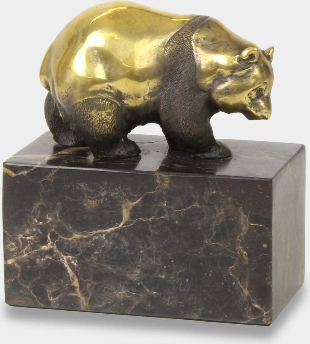 rzezbyzbrazu Panda Rzeźba z Brązu na Marmurowej Podstawie
