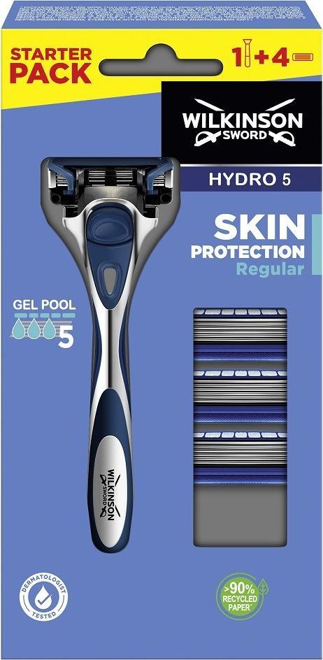 Wilkinson Wilkinson Hydro 5 Skin Protection Regular maszynka do golenia z wymiennymi ostrzami dla mężczyzn 1szt + wkłady 4szt