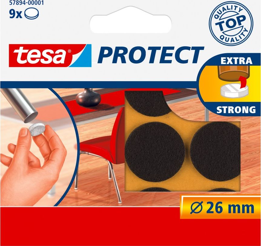Tesa Podkładki Filcowe FI=26mm Brązowe 9szt. (H5789401)