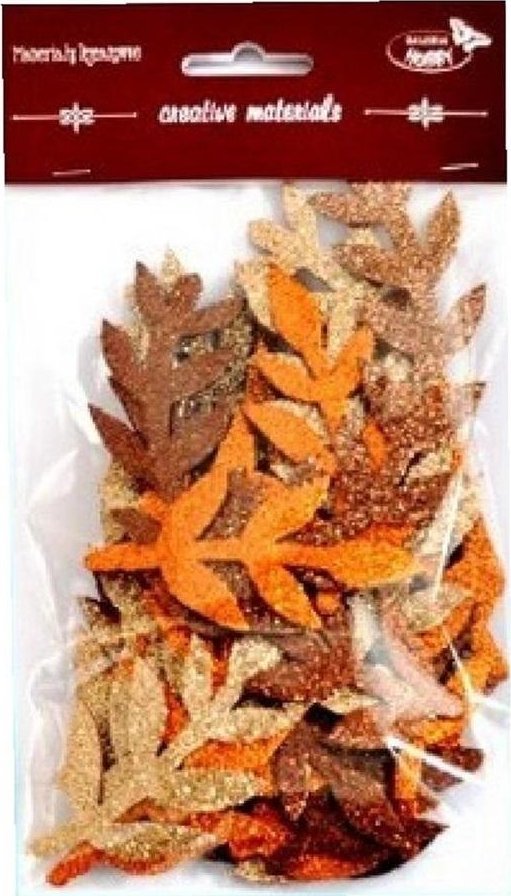 Gałązki brokatowe tonacja brązowa 36szt