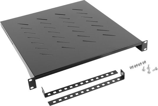 Lanberg Półka do szaf 19" 800mm do 25kg czarna 483 x 500mm (AK-1005-B)
