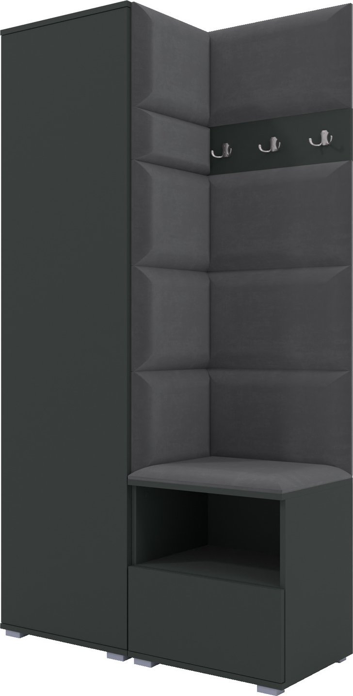 Ravio Tapicerowana garderoba Nela I w kolorze grafitowym i tkaninie Trinity 15