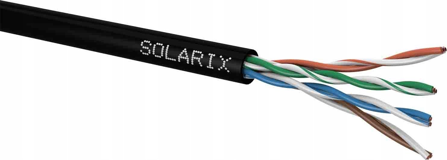 Solarix Instalační kabel Solarix venkovní UTP, Cat5E, drát, PE, box 100m SXKD-5E-UTP-PE
