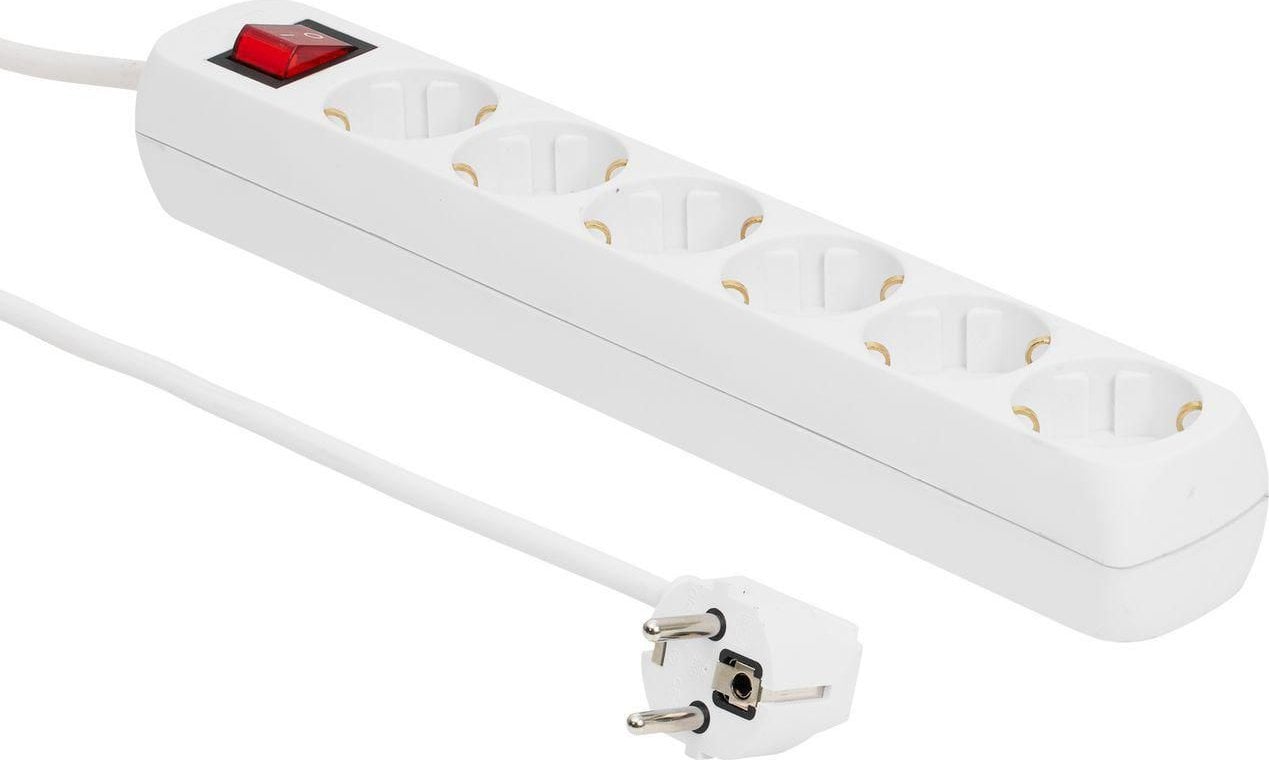 Kabel zasilający MicroConnect Microconnect MC-GRU00615WS rozgałęziacz 1,5 m 6 x gniazdo sieciowe Wewnętrzna Biały