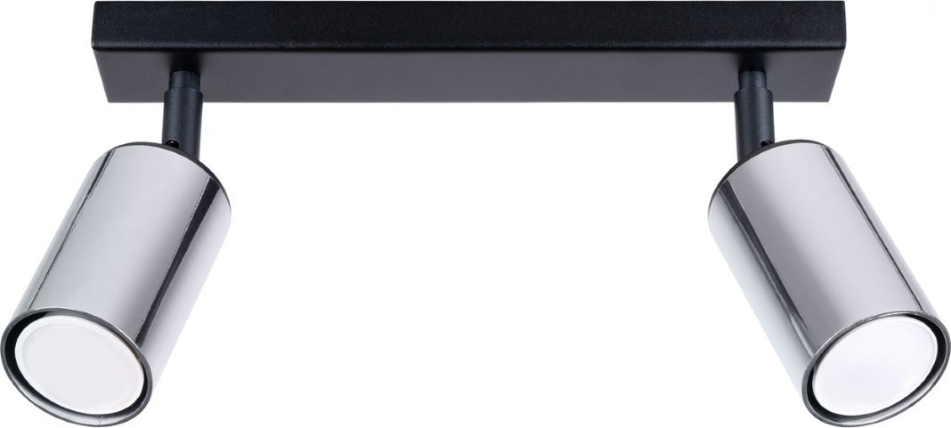 Lampa sufitowa Sollux Lighting SOLLUX Plafon WINX 2 czarny/chrom 2 x GU10 SL.1367