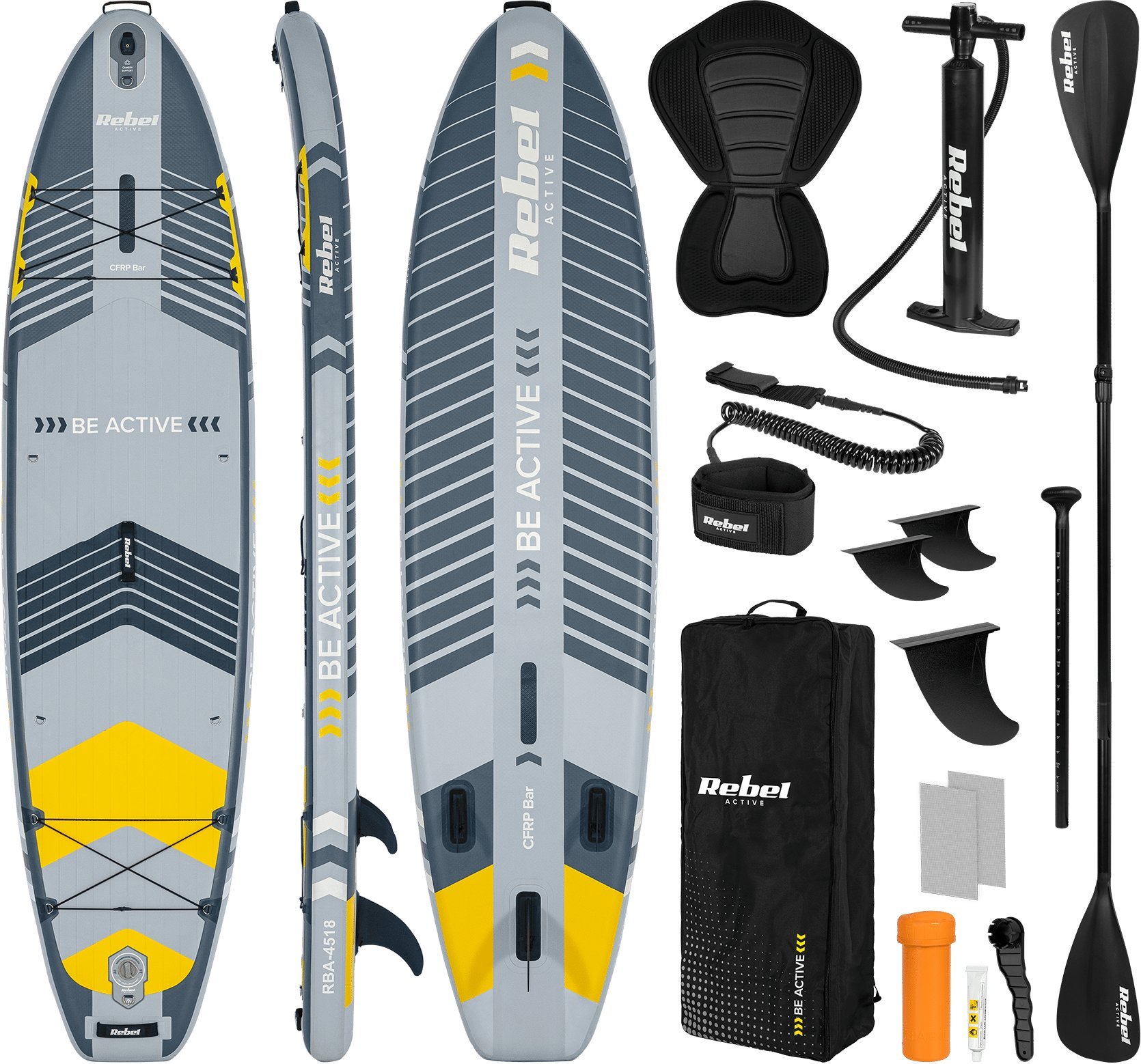 Deska SUP REBEL ACTIVE PRO RBA-4518 - szara
