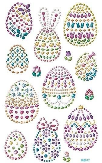 Naklejki z kryształkami Jajka 14szt