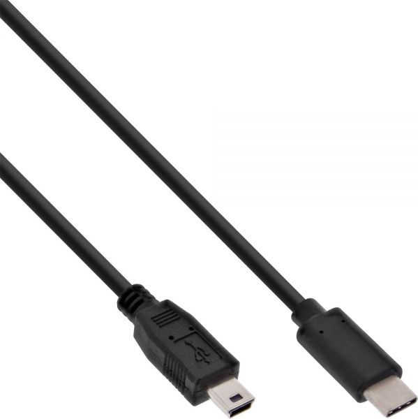 Kabel USB InLine USB-C - miniUSB 0.5 m Czarny (35756)