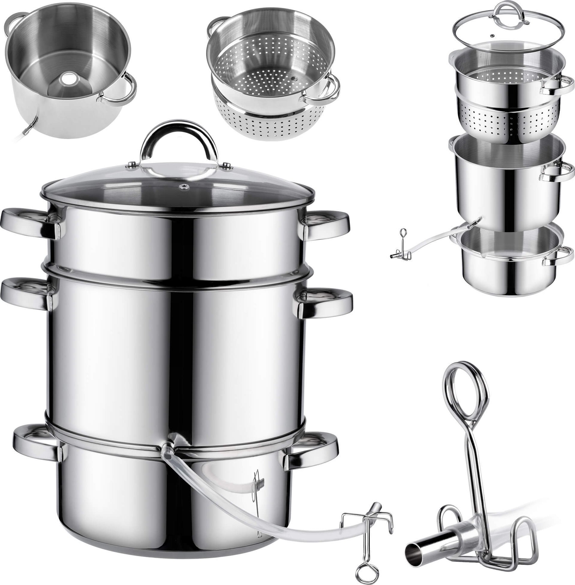 Kadax Sokownik Parowy 8L Na Gaz Indukcje Garnek Nierdzeny 3w1 Do Soków Owoców