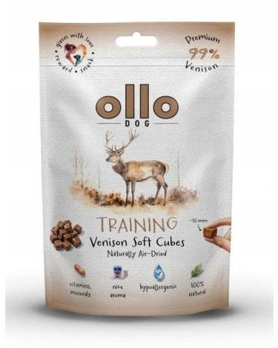 Ollo Air Dried Training Venison Cubes dla psa 80g