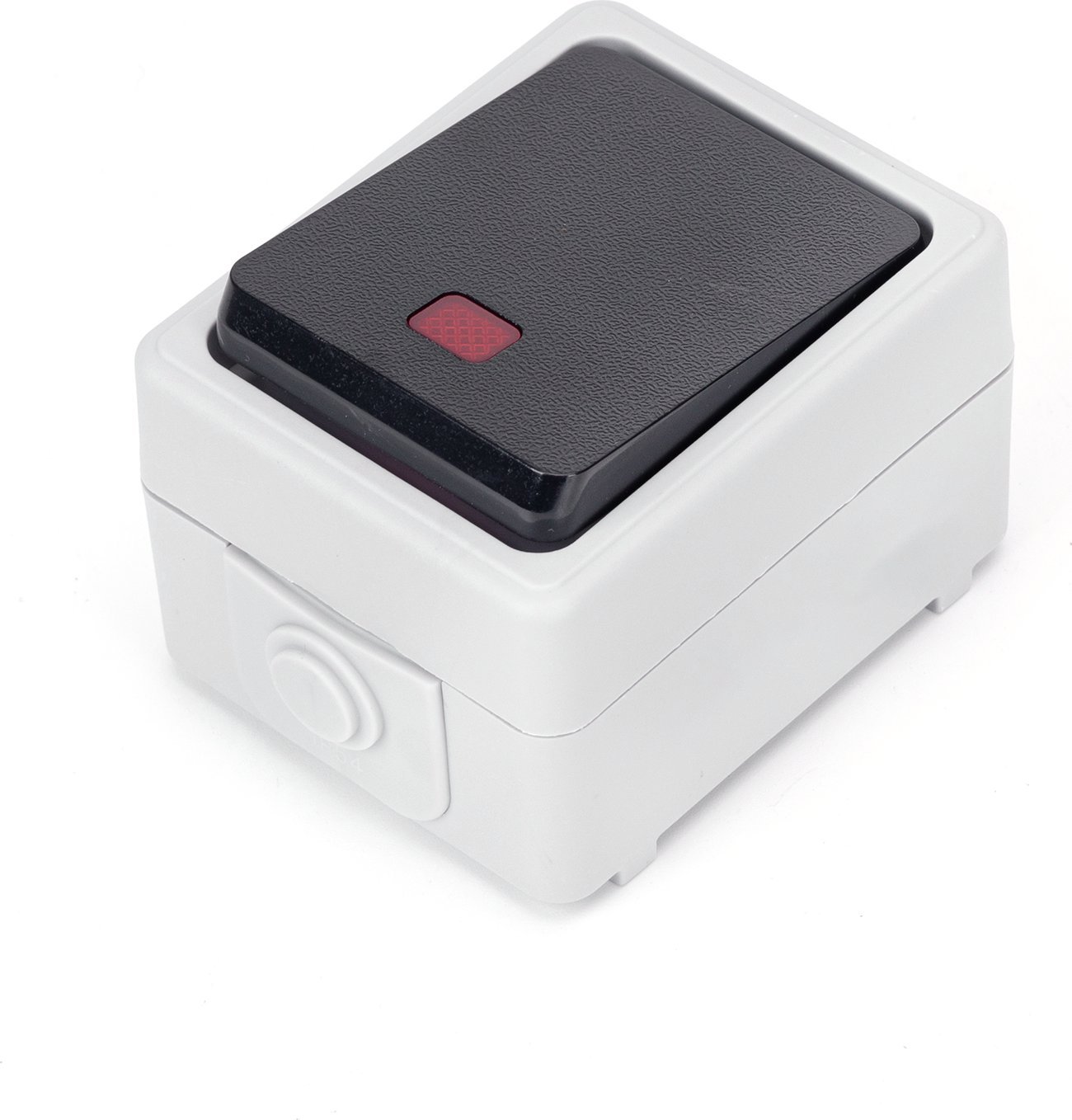 Aigostar Włącznik pojedynczy natynkowy typu niemieckiego szary Łącznik pojedynczy jednobiegunowy natynkowy typu niemieckiego szary