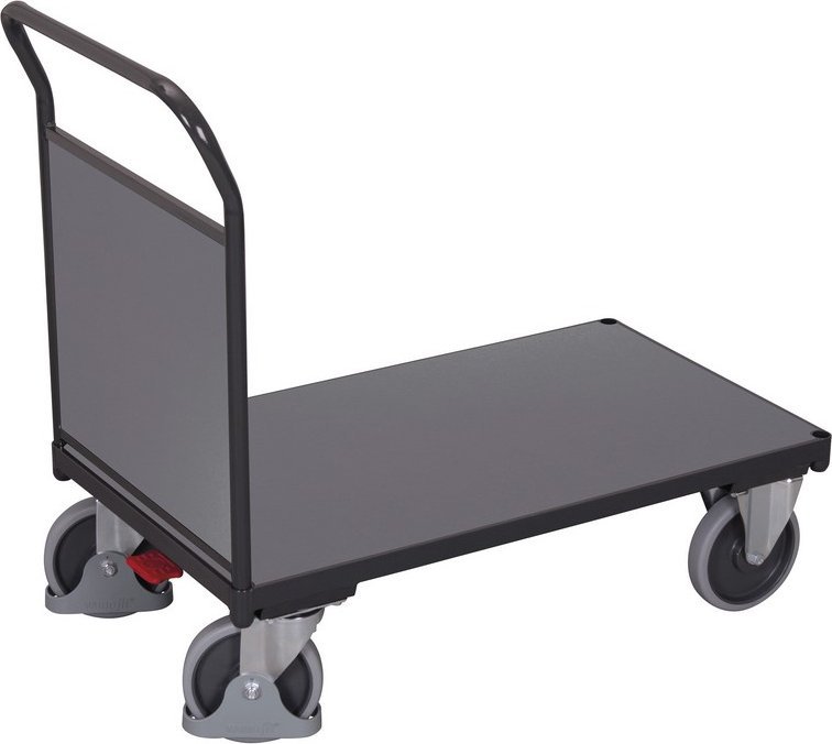 Variofit Wózek platformowy z zabudowaną poręczą, kolor grafitowy, 400-500 kg (1125 x 800 x 1015mm, 500kg)