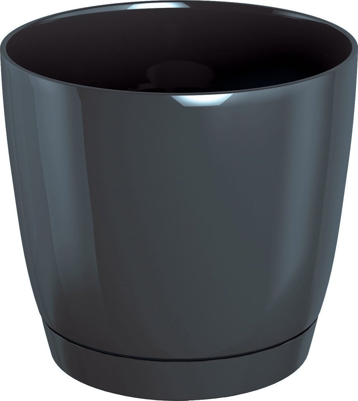 Prosperplast Doniczka okrągła COUBI DUOP120-426U, Kolor Grafit, Prosperplast, Wymiary 12x11 cm