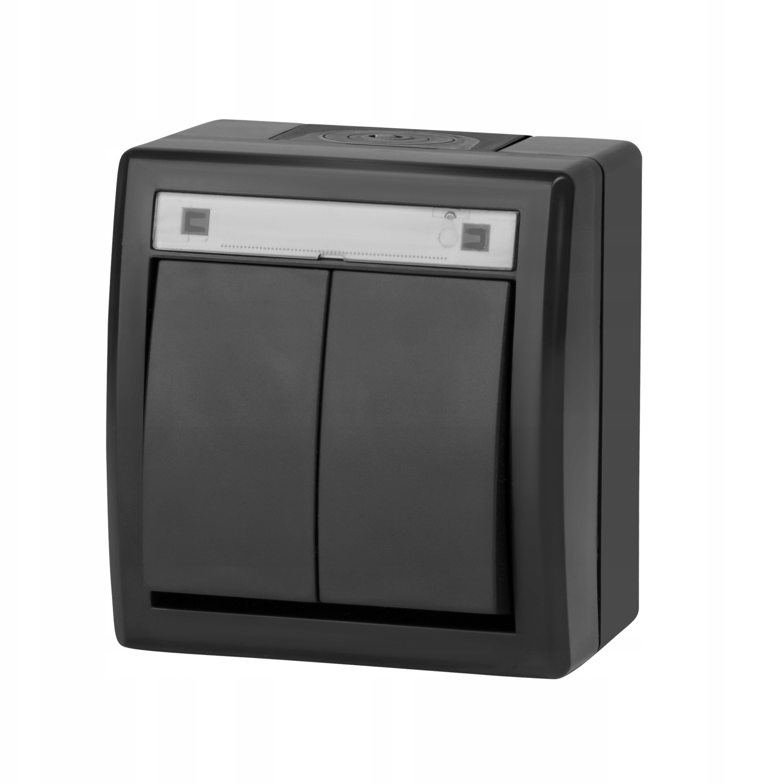 Łącznik świecznikowy hermetyczny Elektro-Plast Nasielsk Aquant 5002-17 natynkowy podwójny IP55 antracyt