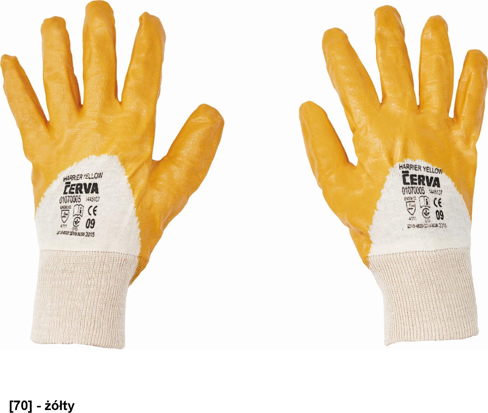CERVA HARRIER YELLOW - rękawice mechaniczne do ciężkich prac 9
