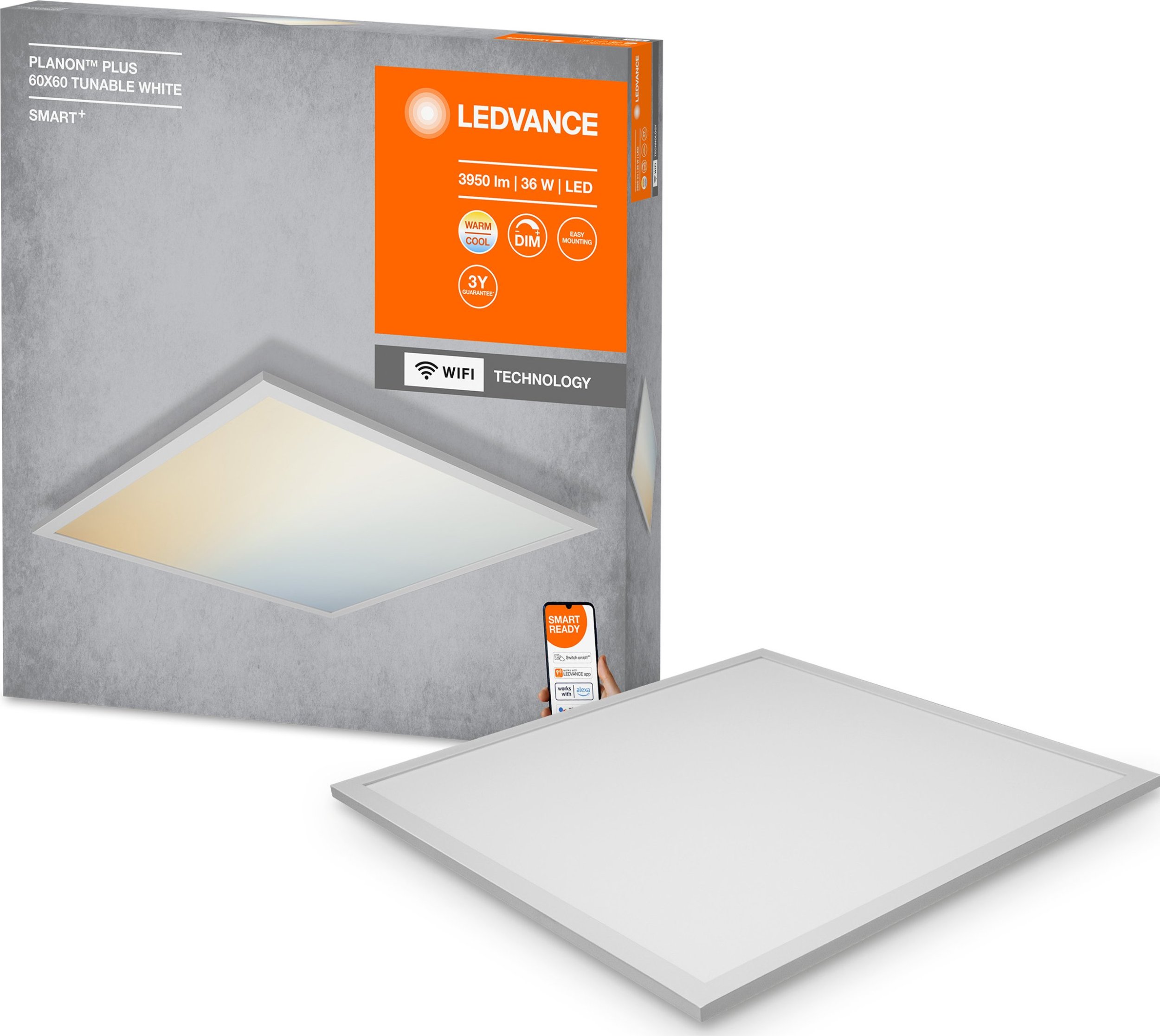 Lampa sufitowa Osram Ledvance Panel LED Natynkowy 36W SMART+WIFI 60x60