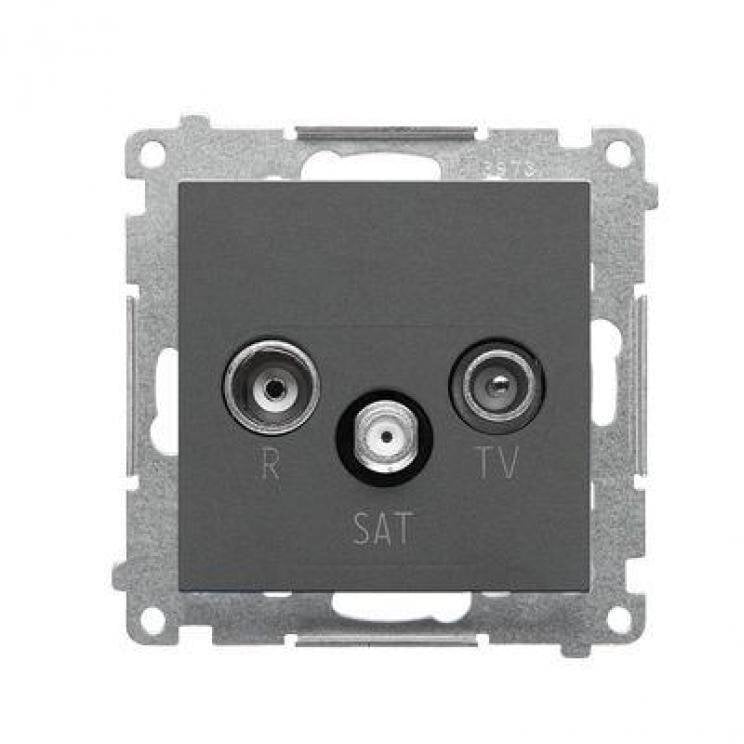 Simon 55 Gniazdo antenowe R-TV-SAT końcowe/zakończeniowe (moduł). 1x Wejście: 5 MHz2,4 GHz Grafitowy mat TASK.01/116