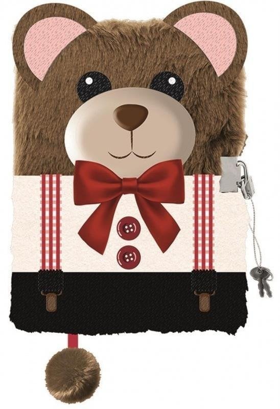 Pamiętnik z kłódką 3D włochacz A5 96k linia TEDDY BEAR Miś