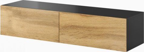 Cama Meble Szafka RTV VIGO '140' 30/140/40 czarny/dąb wotan