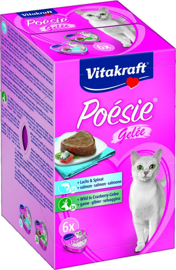 Vitakraft VITAKRAFT KOT 85gx6 tacka POESIE GAL MULTIPACK 3xłosoś, 3xdziczyzna + miska