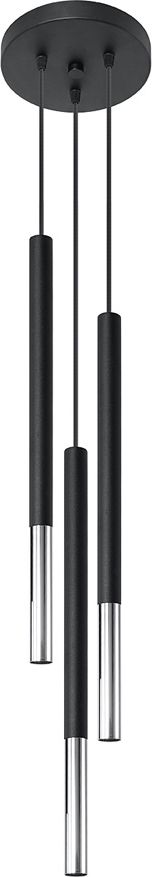 Lampa wisząca Lumes Czarna chromowana potrójna lampa wisząca tuba - EX721-Mozaix