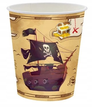 Kubeczki Jednorazowe Piraci z Karaibów / Papierowe / Happy Birthday / 10szt