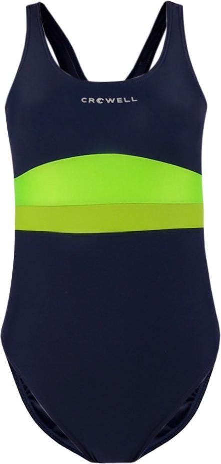 Crowell Kostium kąpielowy dla dziewczynki Crowell Swan kol.02 granatowo-limonkowo-zielony 128cm