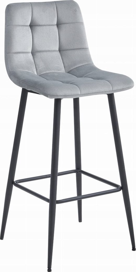 Leobert Hoker ARCETO - aksamit srebrno-szary / nogi czarne x 3