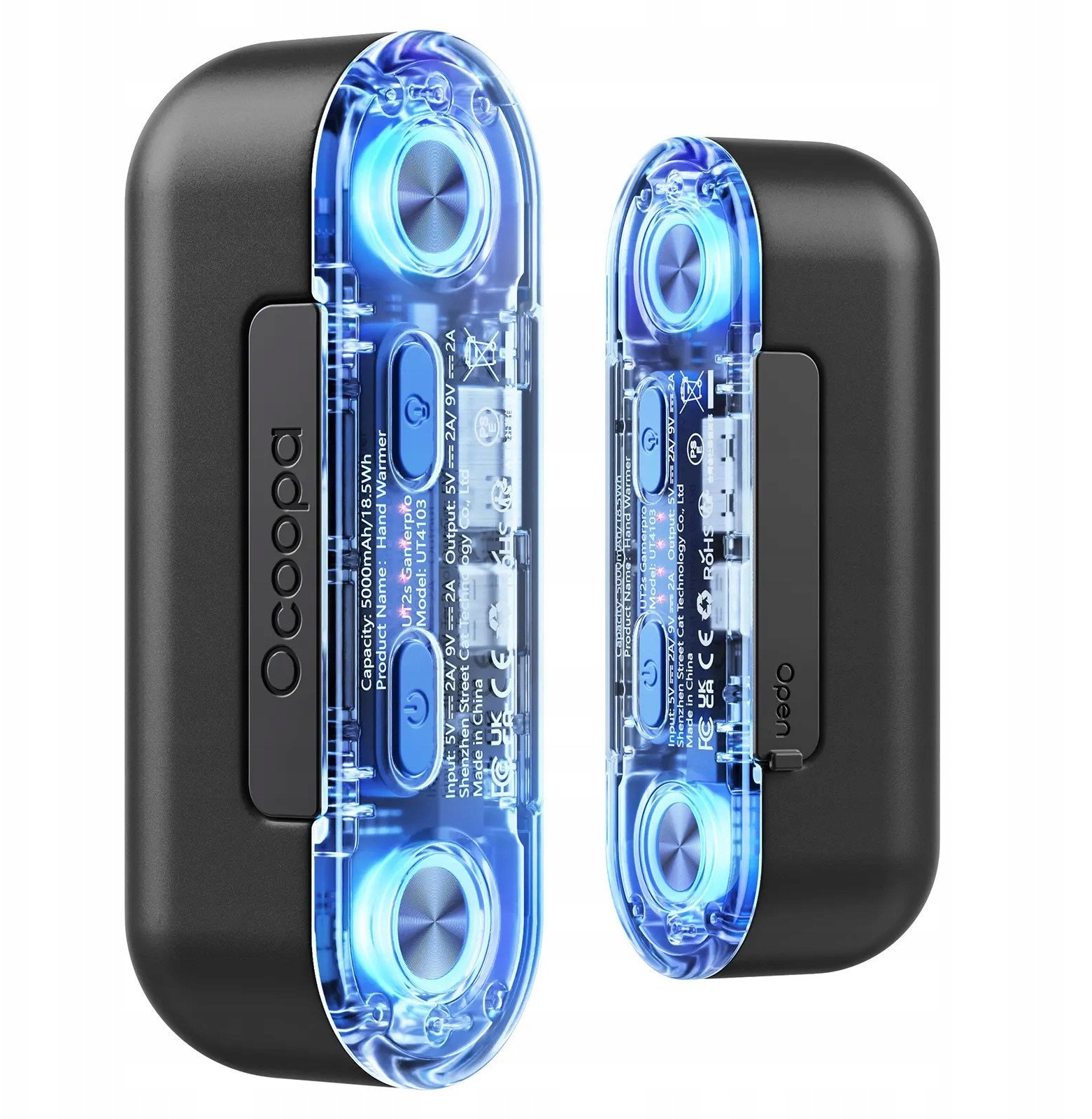Ocoopa UT2s GamerPro, 2x 5000 mAh, do 2*8h, powerbank 18 W, LED, czarny
