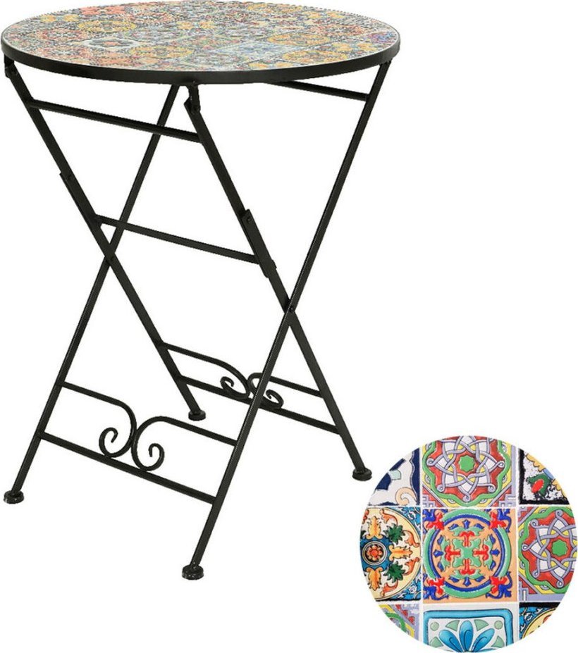 BigBuy Garden Stolik Kuty Praha Okrągła Czarny Żelazo ( 60 cm)