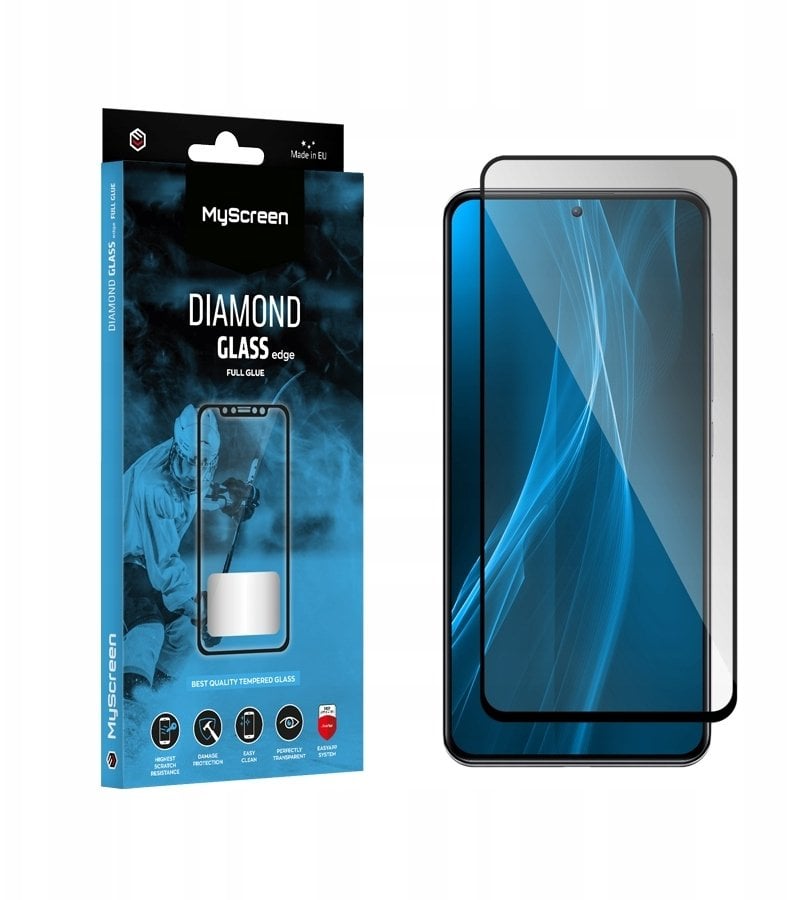 MyScreen Protector Realme 13+ - Szkło hartowane z klejem na całej powierzchni MyScreen DIAMOND GLASS edge FULL GLUE (czarna ramka)