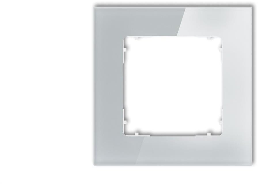 ICON Ramka uniwersalna pojedyncza kwadratowa - efekt szkła (ramka: szara spód: biały) 15-0-IRSK-1