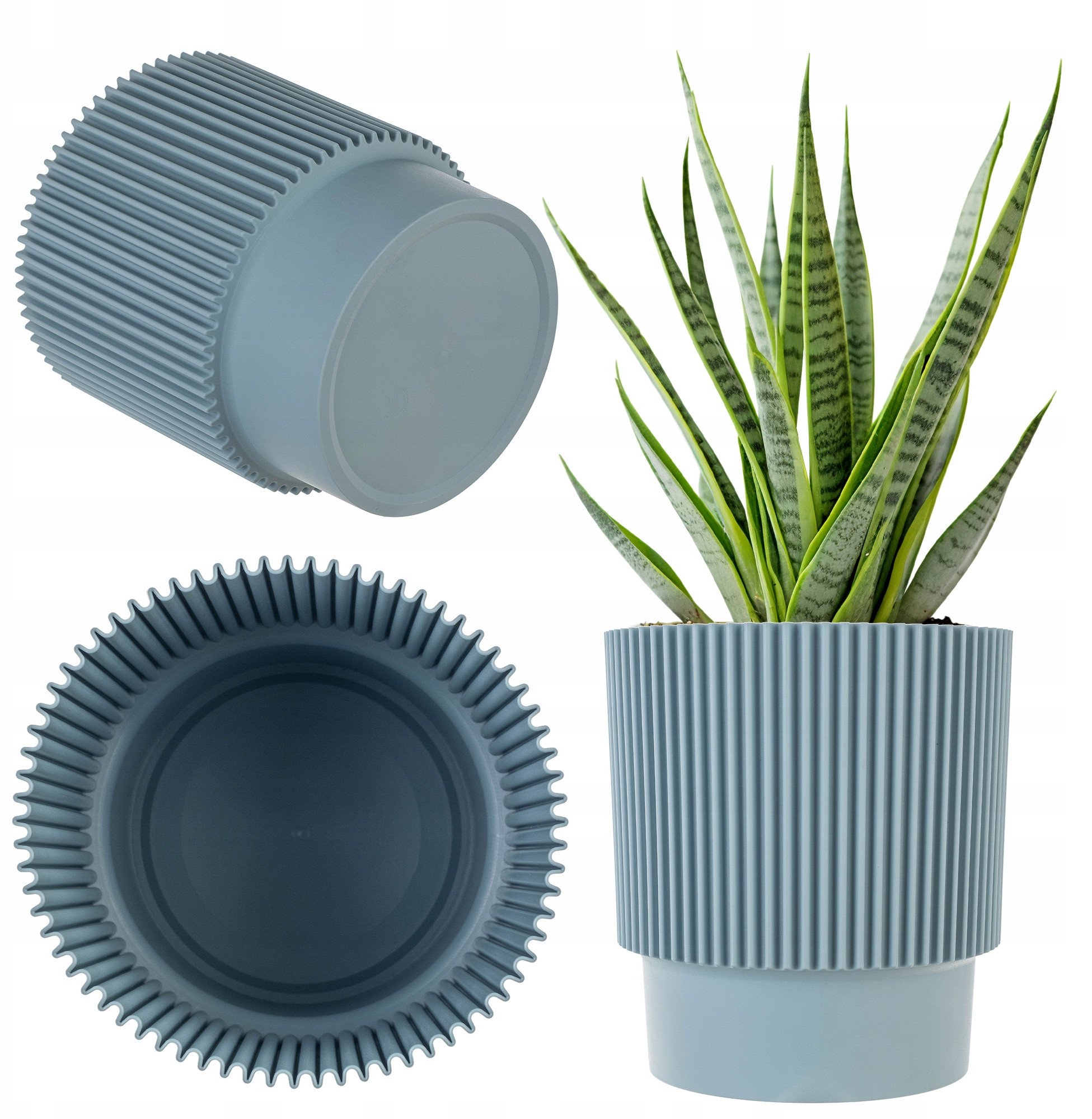 KADAX Doniczka Donica Na Kwiaty 17cm Osłonka Rośliny Kwietnik Plastikowa Zielona