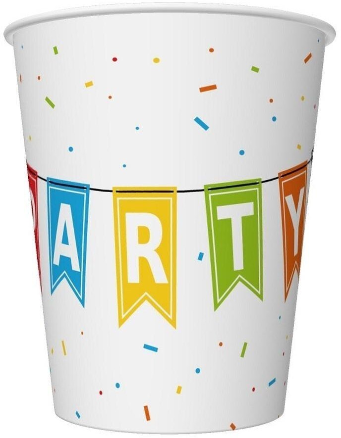 Kubeczki papierowe Kolorowe Party 250ml 6szt