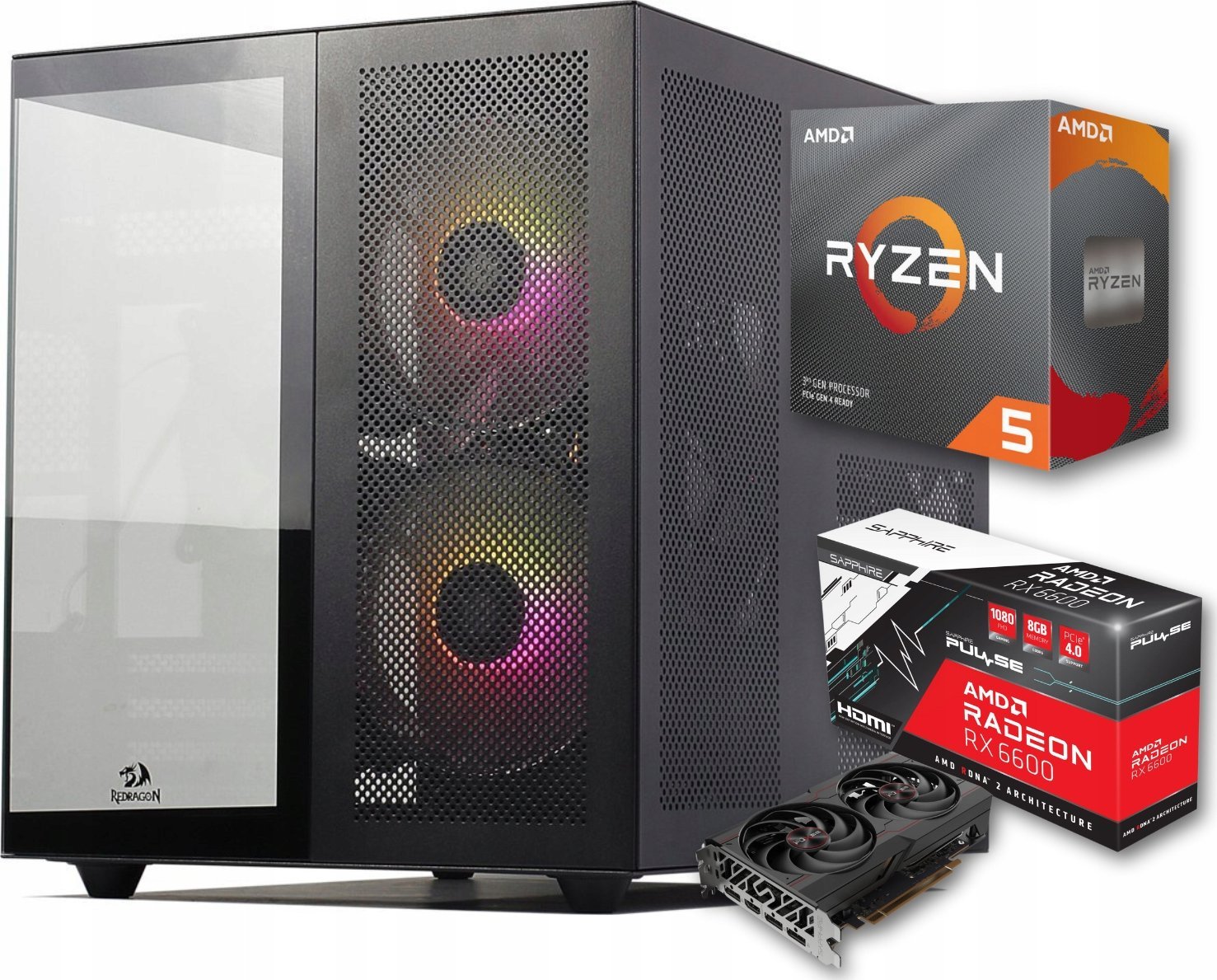 Komputer BSG Striker V8 AMD Ryzen 5 Radeon RX 6600 16GB DDR4 512GB SSD Windows 11