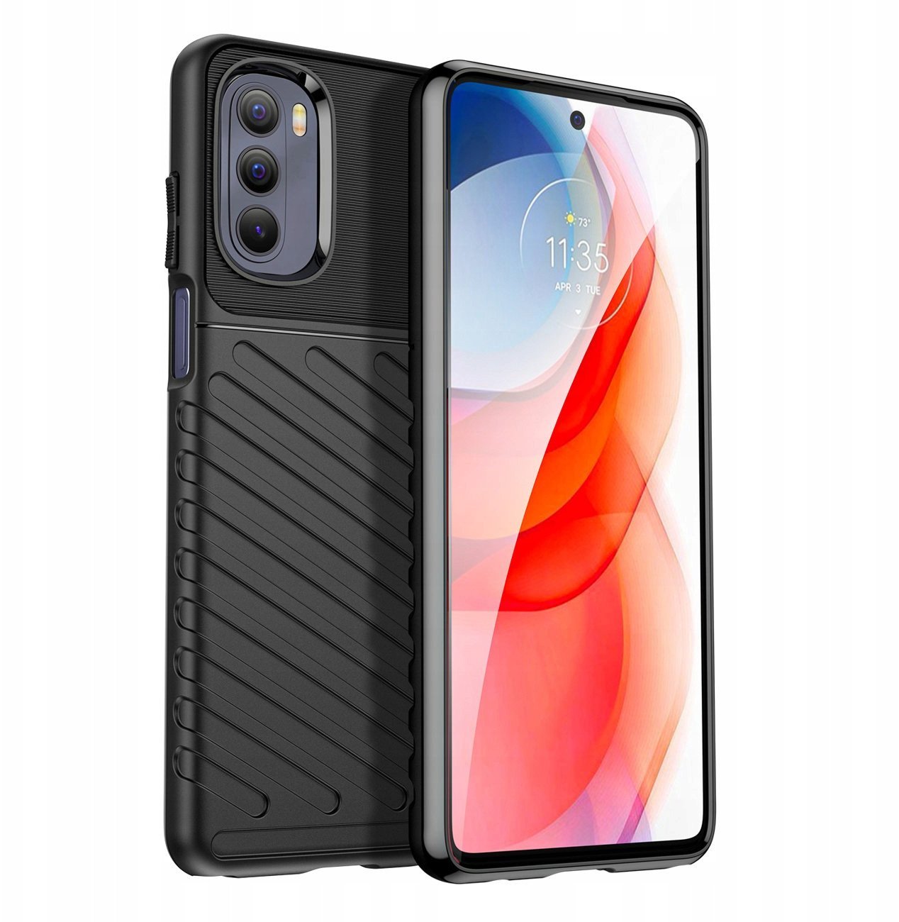 Thunder Case elastyczne pancerne etui pokrowiec Motorola Moto G Stylus 2022 czarny