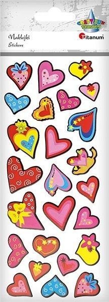 Titanum Naklejki piankowo-papierowe 3D serca mix 25szt.