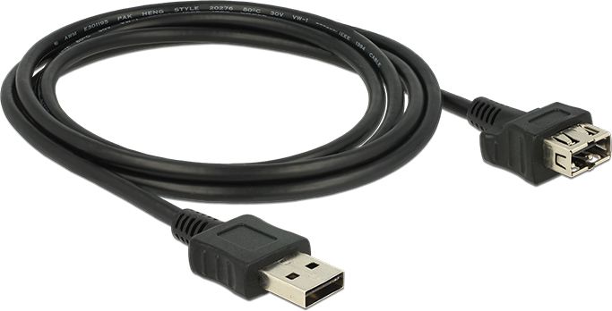 Kabel USB Delock USB-A - USB-A 2 m Czarny (83665)