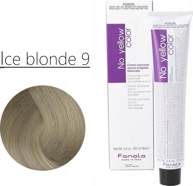 Fanola Fanola, No Yellow Color, Permanent Hair Dye, 9 Ice, 100 ml For Women