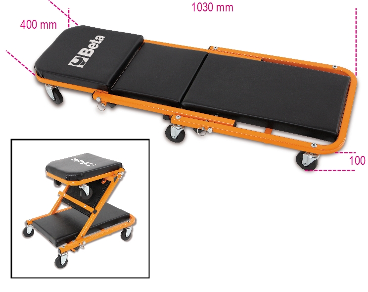 Beta Tools Leżanka warsztatowa tapicerowana składana / taboret (3002)