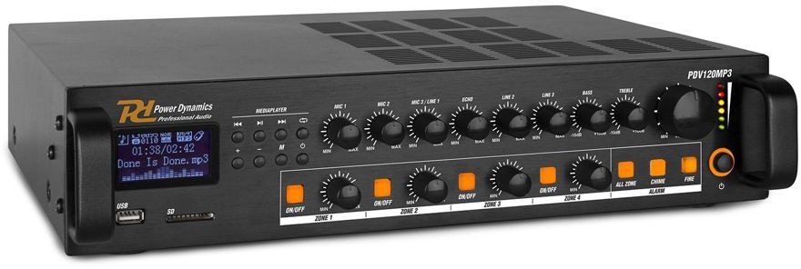 Wzmacniacz PA 100V 240W Power Dynamics PDV240MP3 one size