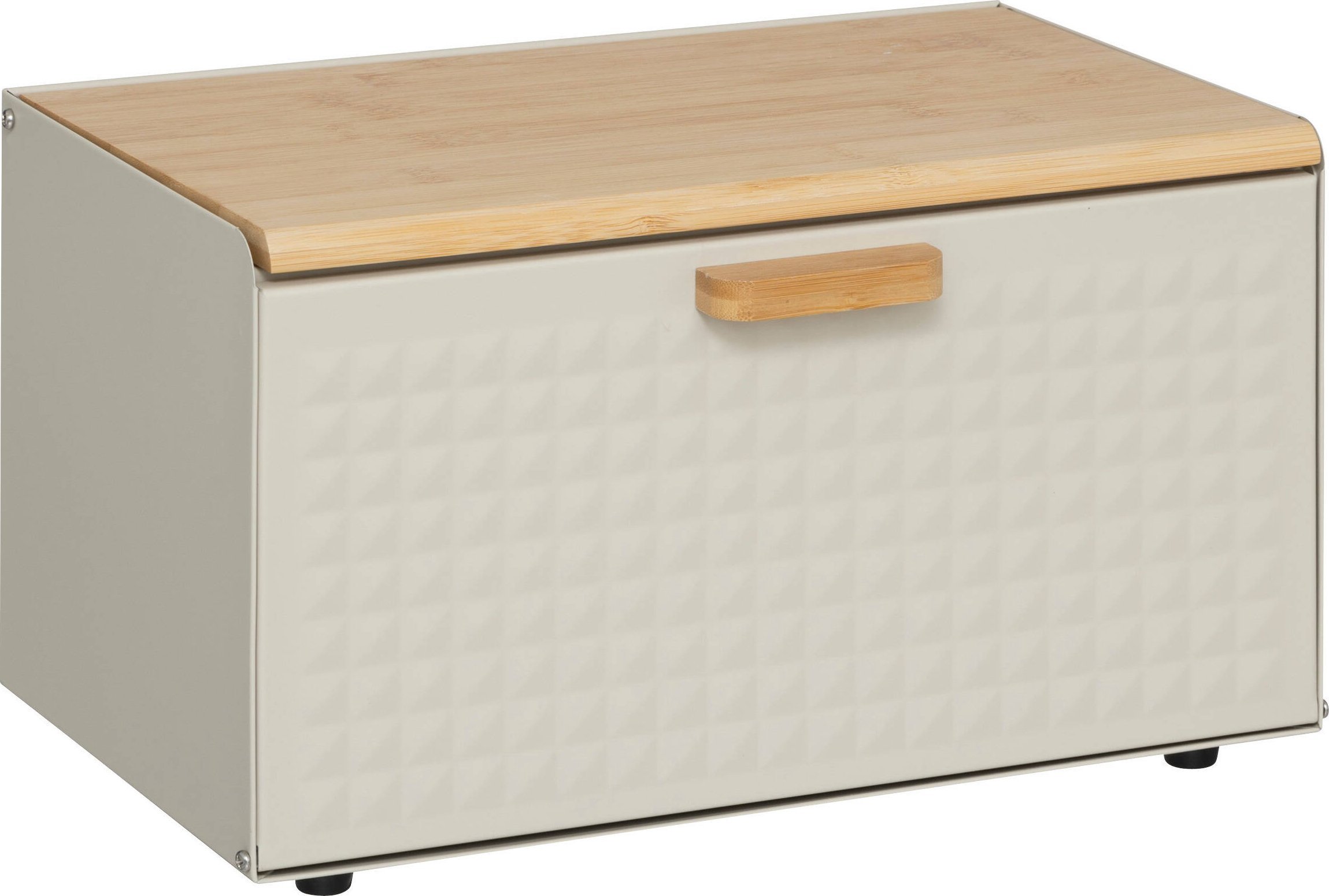 Metalowy chlebak SENSIA z bambusową pokrywą