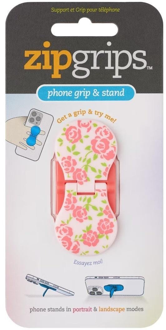 ZipGrip uchwyt na palce do telefonu Różowe kwiaty